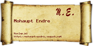 Mohaupt Endre névjegykártya